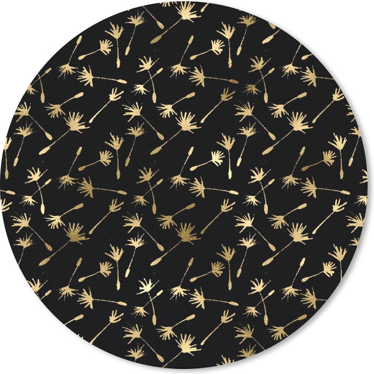 Muismat rond 40x40 cm - Mousepad Patronen - Zaadjes - Goud - Ronde muismatten