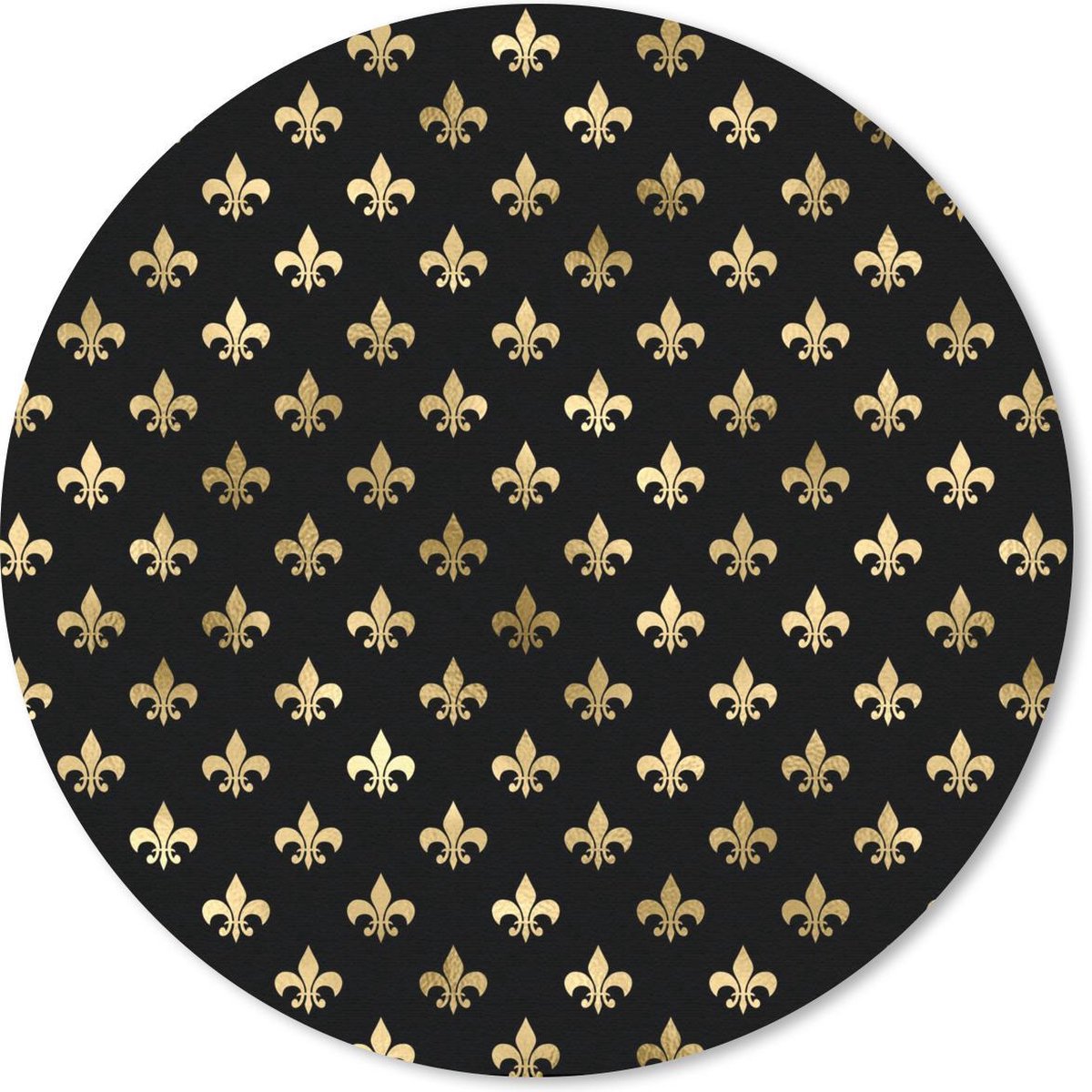 Muismat rond 50x50 cm - Mousepad Patronen - Kroon - Goud - Ronde muismatten
