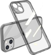 Hoog transparant gehard glas + TPU schokbestendig hoesje voor iPhone 13 (zwart)