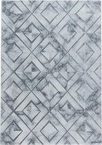 Modern laagpolig vloerkleed Naxos - zilver 3811 - 80x150 cm