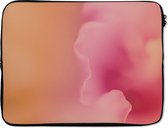 Laptophoes 15 inch 38x29 cm - Roze - Macbook & Laptop sleeve Abstracte roze bloem - Laptop hoes met foto
