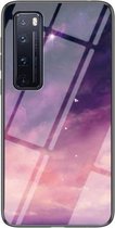 Voor Huawei nova 7 Pro 5G Sterrenhemelpatroon Gehard Glas + TPU Schokbestendig Beschermhoes (Fantasie Sterrenhemel)