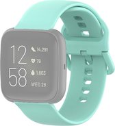 By Qubix geschikt voor Fitbit Versa 1 - 2 & Lite siliconen sportbandje met gespsluiting - Mint Groen - Maat: Large Smartwatchbandje bandje Armband