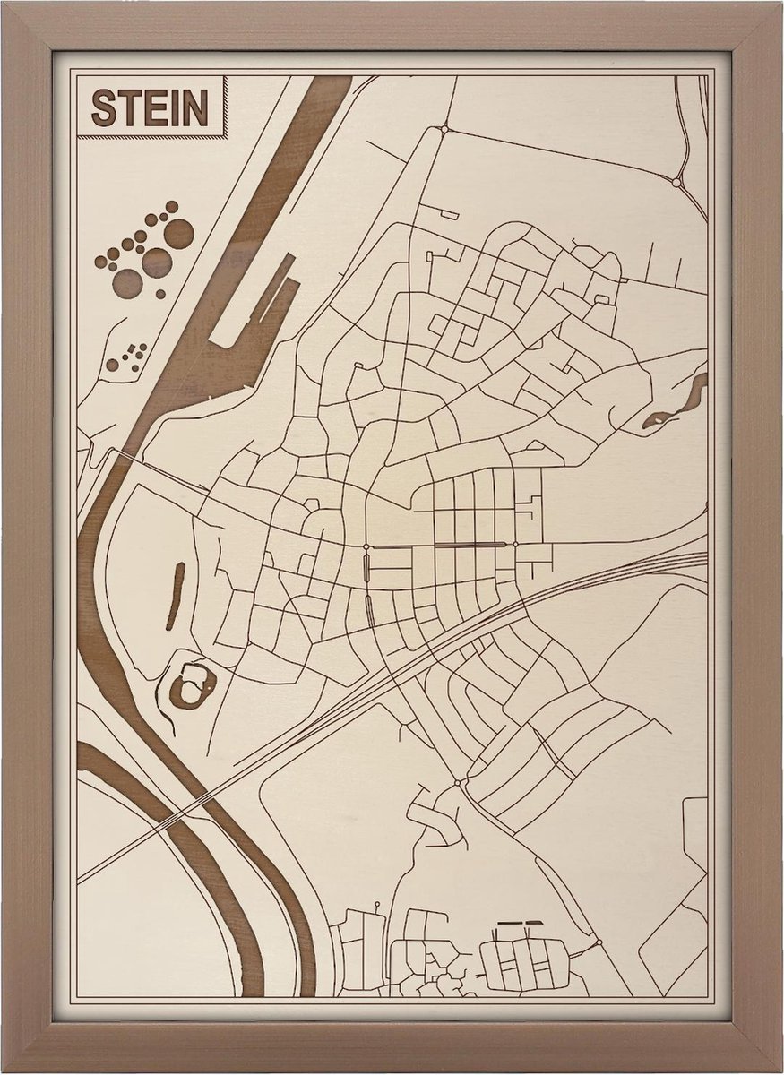 Houten stadskaart van Stein
