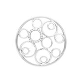 Zilveren Cover Munt met Cirkels en Zirkonia’s van MY iMenso