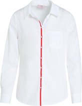 Cassis - Female - Katoenen blouse met rode streep  - Wit
