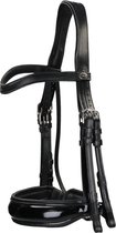 Dy on Large Crank Noseband Double Bridle Working - Black - Maat Cob