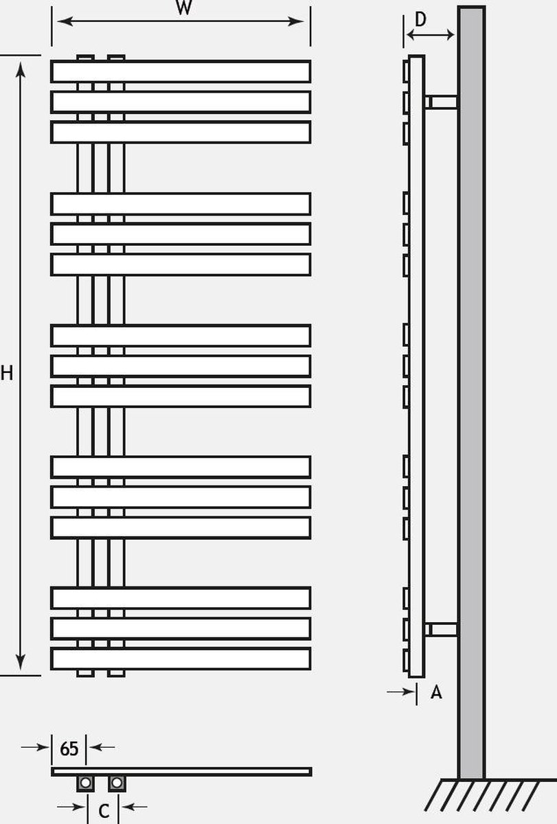 Helmsley Radiator Eastbrook - Helmsley Design Handdoek Radiator Mat Wit 115x60cm | bol.com