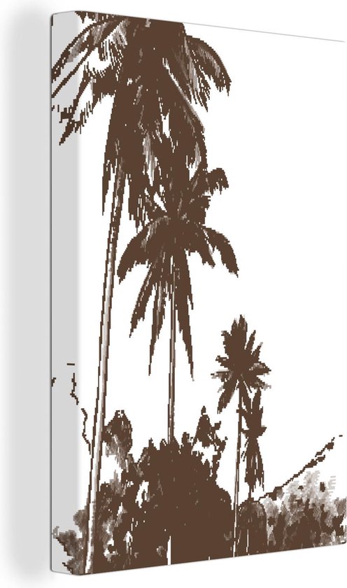 Canvas Schilderij Palmboom - Lucht - Berg - 20x30 cm - Wanddecoratie