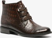 Nova dames lak veterschoen met croco print - Bruin - Maat 37