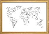JUNIQE - Poster in houten lijst Geometrische wereld - wit -40x60