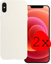 Hoes voor iPhone Xs Hoesje Siliconen - Hoes voor iPhone Xs Hoes Siliconen Back Cover - Wit - 2 Stuks