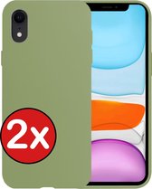 Hoes voor iPhone XR Hoesje Siliconen Case Cover - Hoes voor iPhone XR Hoes Cover Hoes Siliconen - 2 Stuks - Groen
