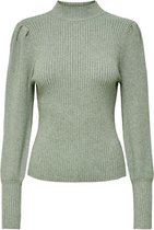 Only Trui Onlkatia L/s Highneck Pullover Cc Knt 15232494 Hedge Green/w. Melange Dames Maat - S