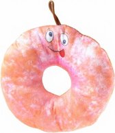knuffel donut junior 15 cm pluche roze/oranje
