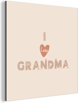 Décoration murale Métal - Peinture Aluminium Industriel - Grand-mère - Dictons - J'aime grand-mère - Citations - 20x20 cm - Dibond - Photo sur aluminium - Décoration murale industrielle - Pour le salon/chambre