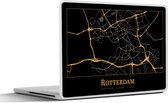 Laptop sticker - 15.6 inch - Kaart - Rotterdam - Luxe - Goud - Zwart - 36x27,5cm - Laptopstickers - Laptop skin - Cover