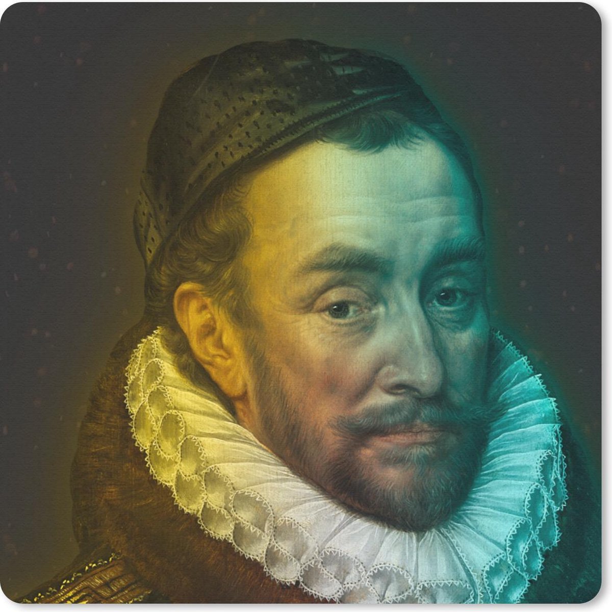 Muismat 30x30 cm - Mousepad Willem van Oranje - Kunst - Verf - Muismatten
