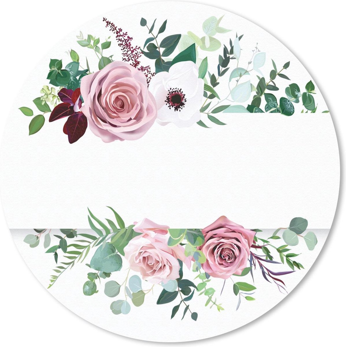 Muismat rond 20x20 cm - Mousepad Bloemen - Rozen - Schilderij - Ronde muismatten