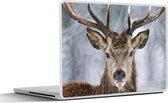 Laptop sticker - 15.6 inch - Hert - Gewei - Sneeuw - 36x27,5cm - Laptopstickers - Laptop skin - Cover