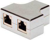 Digitus RJ45 Netwerk Adapter CAT 5, CAT 5e [2x RJ45-stekker - 1x RJ45-stekker] Grijs