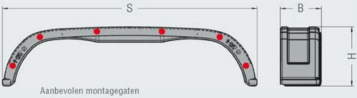 AL-KO spatbord PLUS kunststof tandem 220x1477 mm