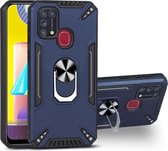 Voor Samsung Galaxy M31 PC + TPU-beschermhoes met 360 graden draaibare ringhouder (koningsblauw)