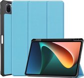 Voor Geschikt voor Xiaomi Pad 5 Custer Patroon Pure Kleur TPU Smart Tablet Holster met Slaapfunctie & 3-voudige Houder & Pen Slot (Hemelsblauw)