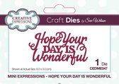 Creative Expressions Stans - 'Hope Your Day Is Wonderful' - 3cm x 6cm