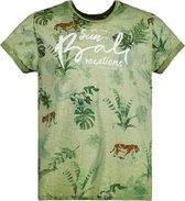 DEELUXE T-shirt met tropische print BALI Olive