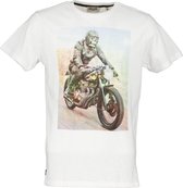 DEELUXE T-shirt met motorprint RINGO Natural