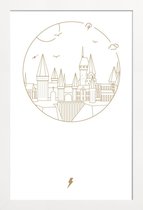 JUNIQE - Poster met houten lijst Harry Potter - minimalistisch -13x18