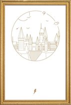 JUNIQE - Poster met houten lijst Harry Potter - minimalistisch -20x30