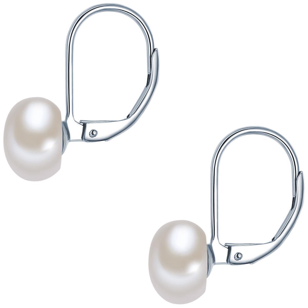 Valero Pearls Orecchini Pendenti Donna In Argento Sterling 925 Con Perle D'Acqua Dolce 10-12 Mm – Collezione Urbano, Oro Giallo 14K