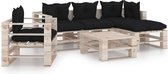 Medina 6-delige Loungeset met kussens pallet grenenhout