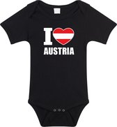 I love Austria baby rompertje zwart jongens en meisjes - Kraamcadeau - Babykleding - Oostenrijk landen romper 80 (9-12 maanden)