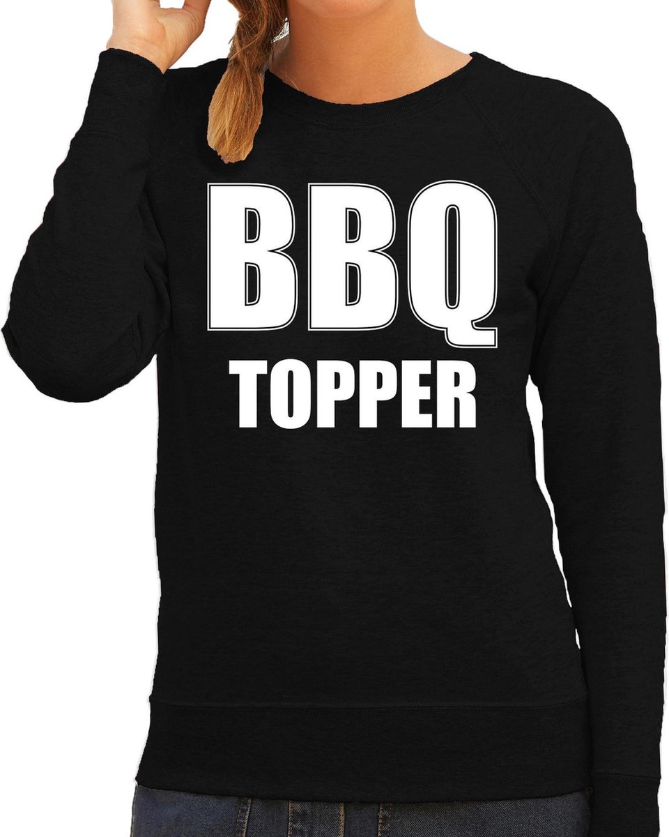 BBQ topper bbq / barbecue sweater zwart - cadeau trui voor dames - verjaardag / moederdag kado L