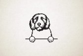 Petits Bassets Griffons Vendeen - hond met pootjes - S - 43x46cm - Zwart - wanddecoratie