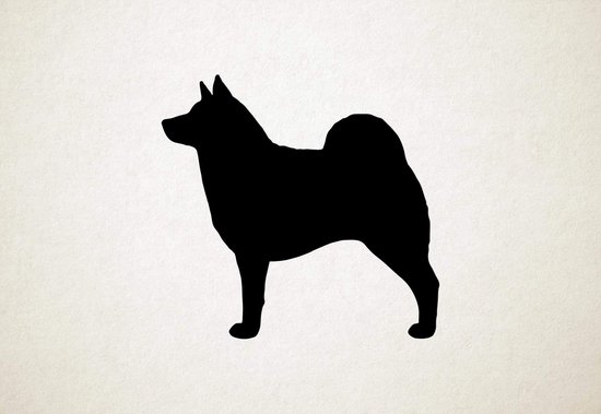 Noorse Elandhond - Silhouette hond - S - 45x47cm - Zwart - wanddecoratie