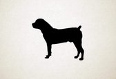 Boerboel - Silhouette hond - M - 60x74cm - Zwart - wanddecoratie