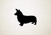 Pembroke Welsh Corgi - Silhouette hond - M - 60x78cm - Zwart - wanddecoratie
