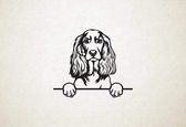 Engelse cockerspaniël - hond met pootjes - S - 44x51cm - Zwart - wanddecoratie