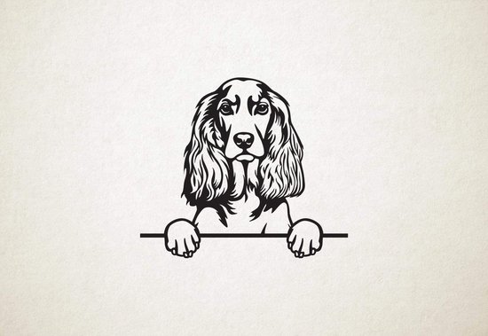 Engelse cockerspaniël – hond met pootjes – S – 44x51cm – Zwart – wanddecoratie