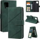 Voor Samsung Galaxy A42 5G Skin Feel Business Horizontale Flip PU Lederen Case met Houder & Multi-Card Slots & Portemonnee & Lanyard & Fotolijst (Groen)