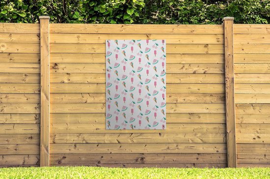 Affiche jardin - Toile jardin - Posters de jardin extérieur - Été - Pastel - Motif - 80x120 cm - Jardin