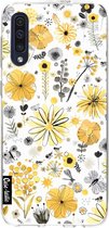 Casetastic Samsung Galaxy A50 (2019) Hoesje - Softcover Hoesje met Design - Flowers Yellow Print