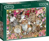 Falcon puzzel Floral Cats - Legpuzzel - 1000 stukjes