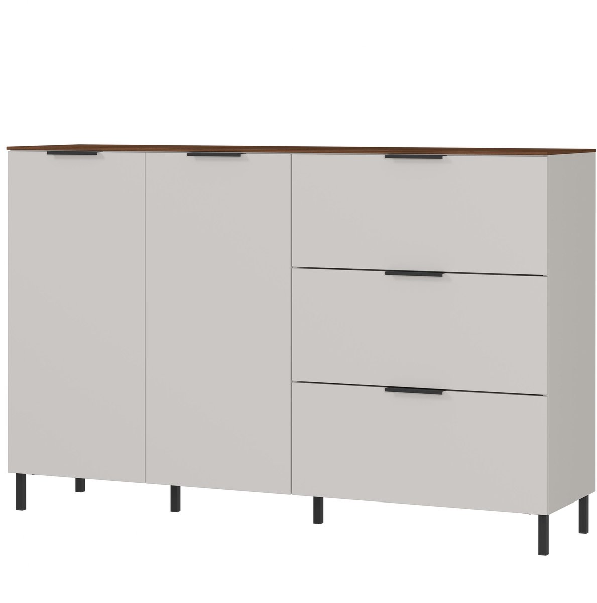 Germania California 151 cm Dressoir Cashmere / Walnoot