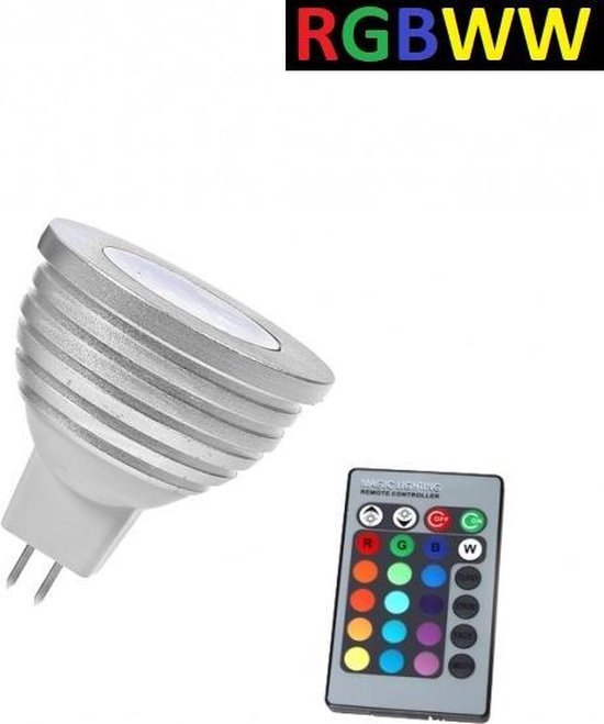 LED Spot RGB + Warm Wit - 5 Watt - MR16