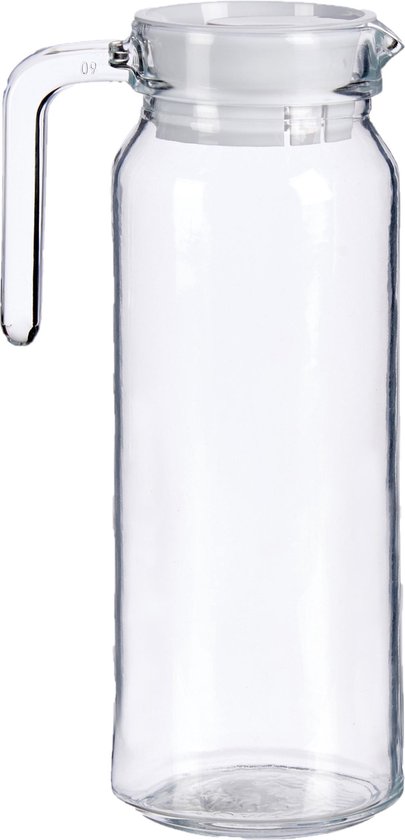 Glazen schenkkan/karaf met deksel 1 liter 14 x 22 cm -  Sapkannen/waterkannen/schenkkannen | bol.com